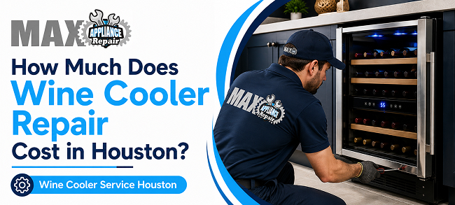 A MAX Appliance Repair technician repairing a wine cooler in Houston